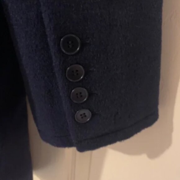 Talbots Navy Blue Lined Double Breasted Wool Blend Coat s 10 - Picture 6 of 6